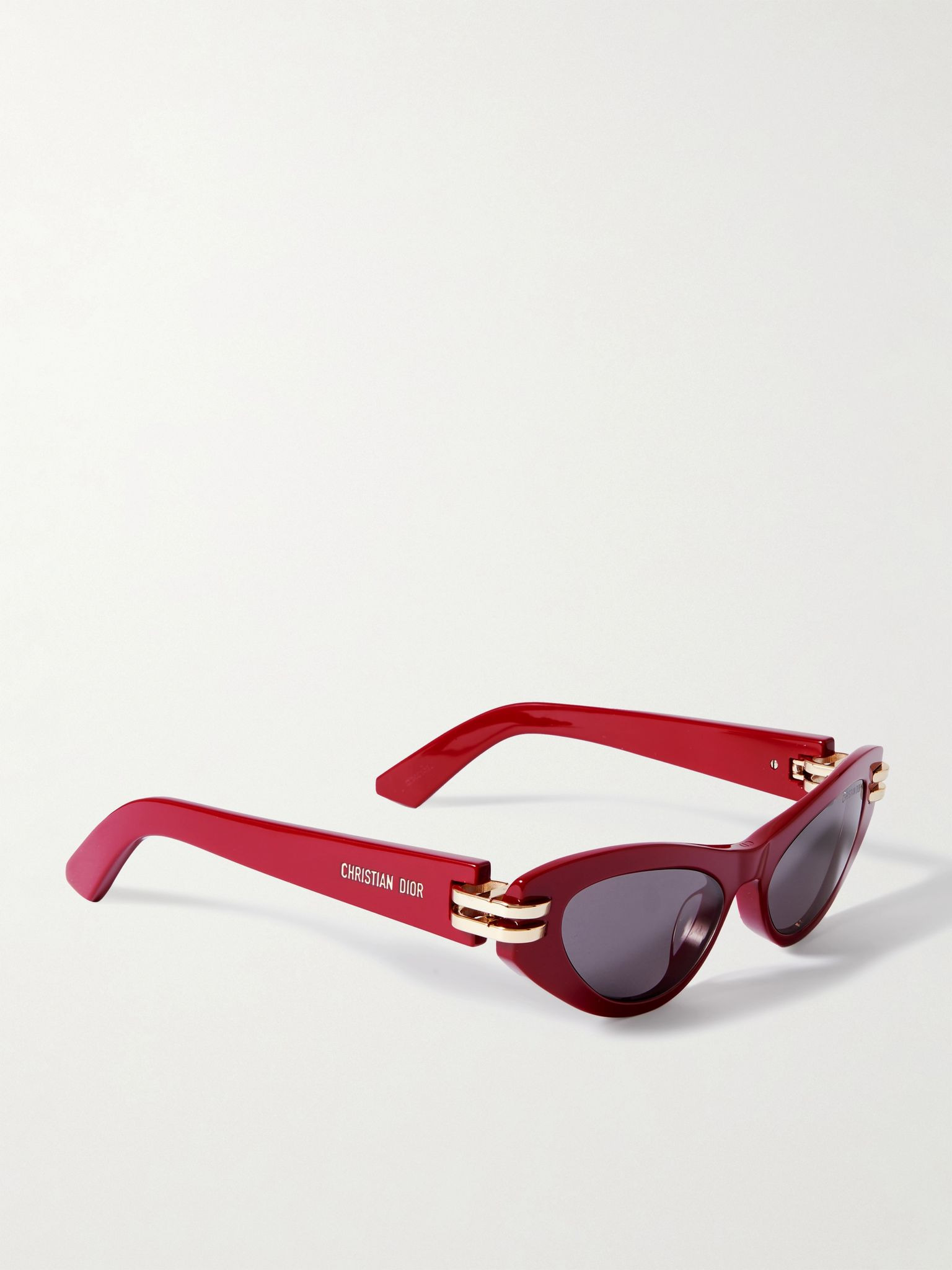 CDior B1U cat-eye acetate and gold-tone sunglasses Red - 3
