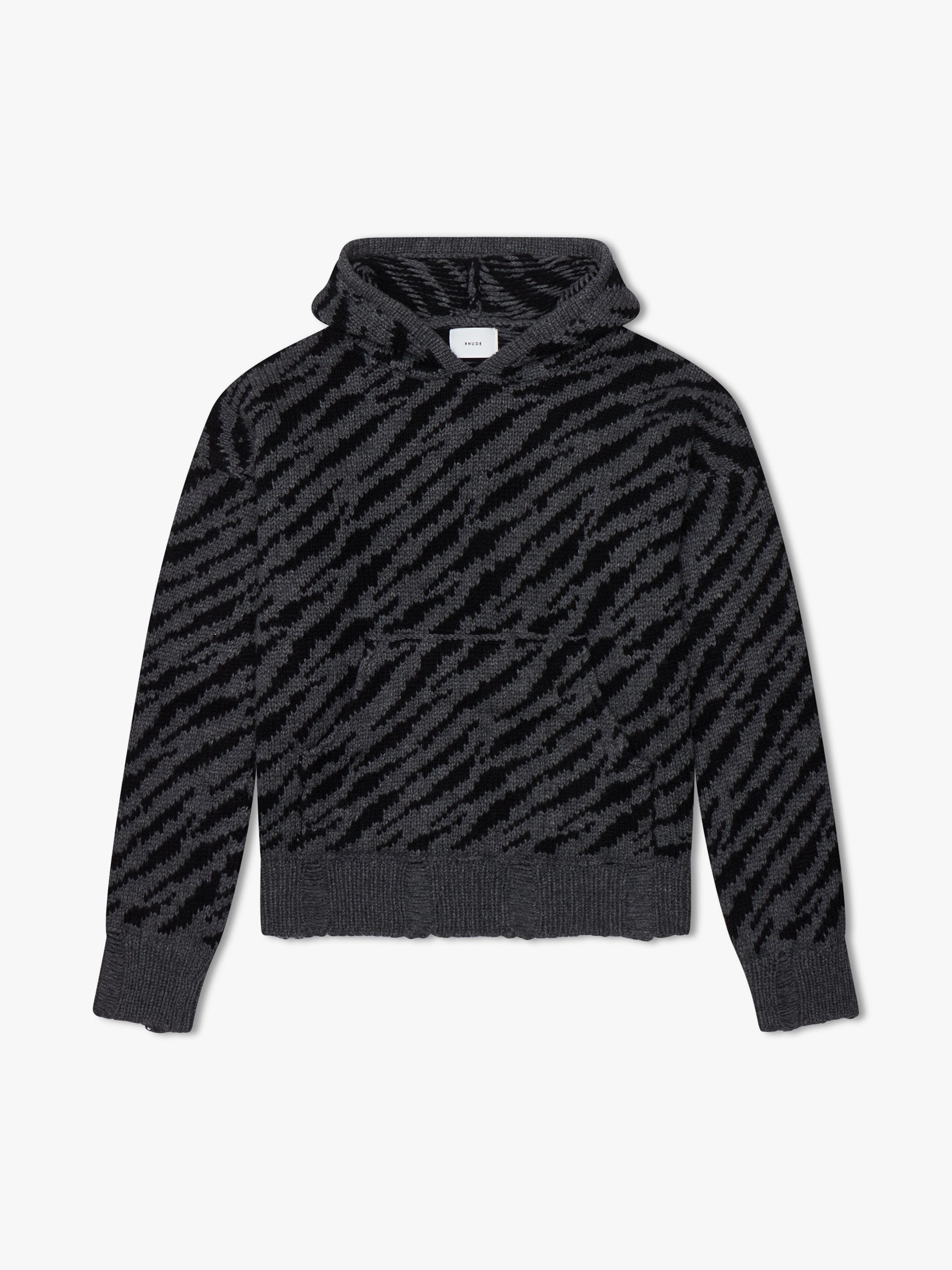 ZEBRA KNIT HOODIE - 1