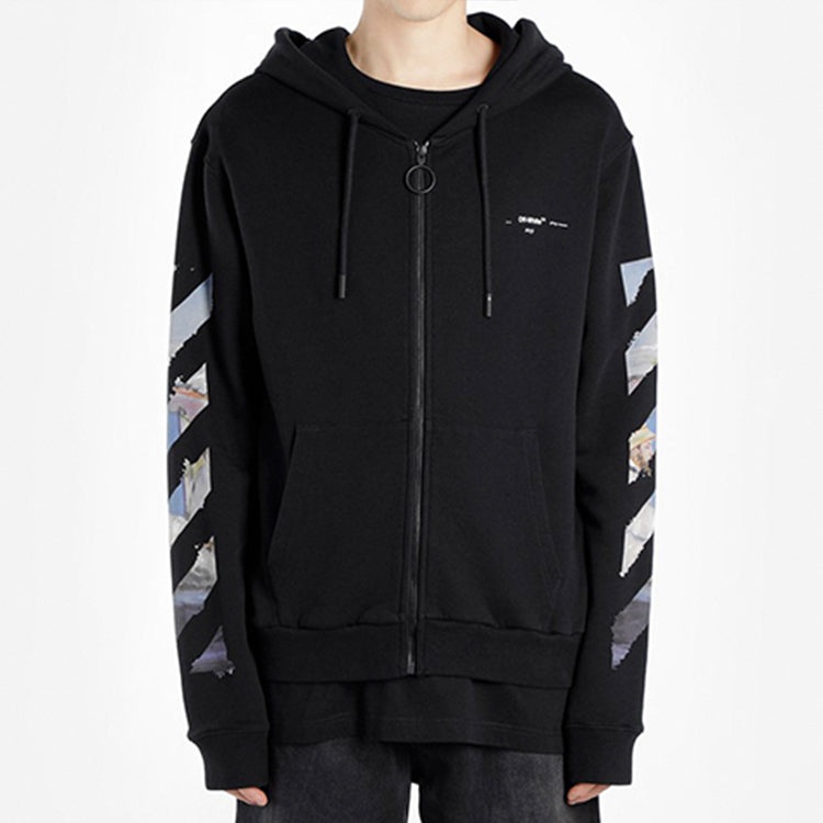 OFF-WHITE diagonal arrow print zipped cotton OMBE001R190030121088 - 3