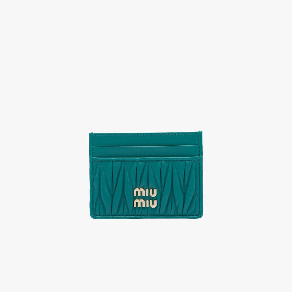 Matelassé nappa leather card holder - 1