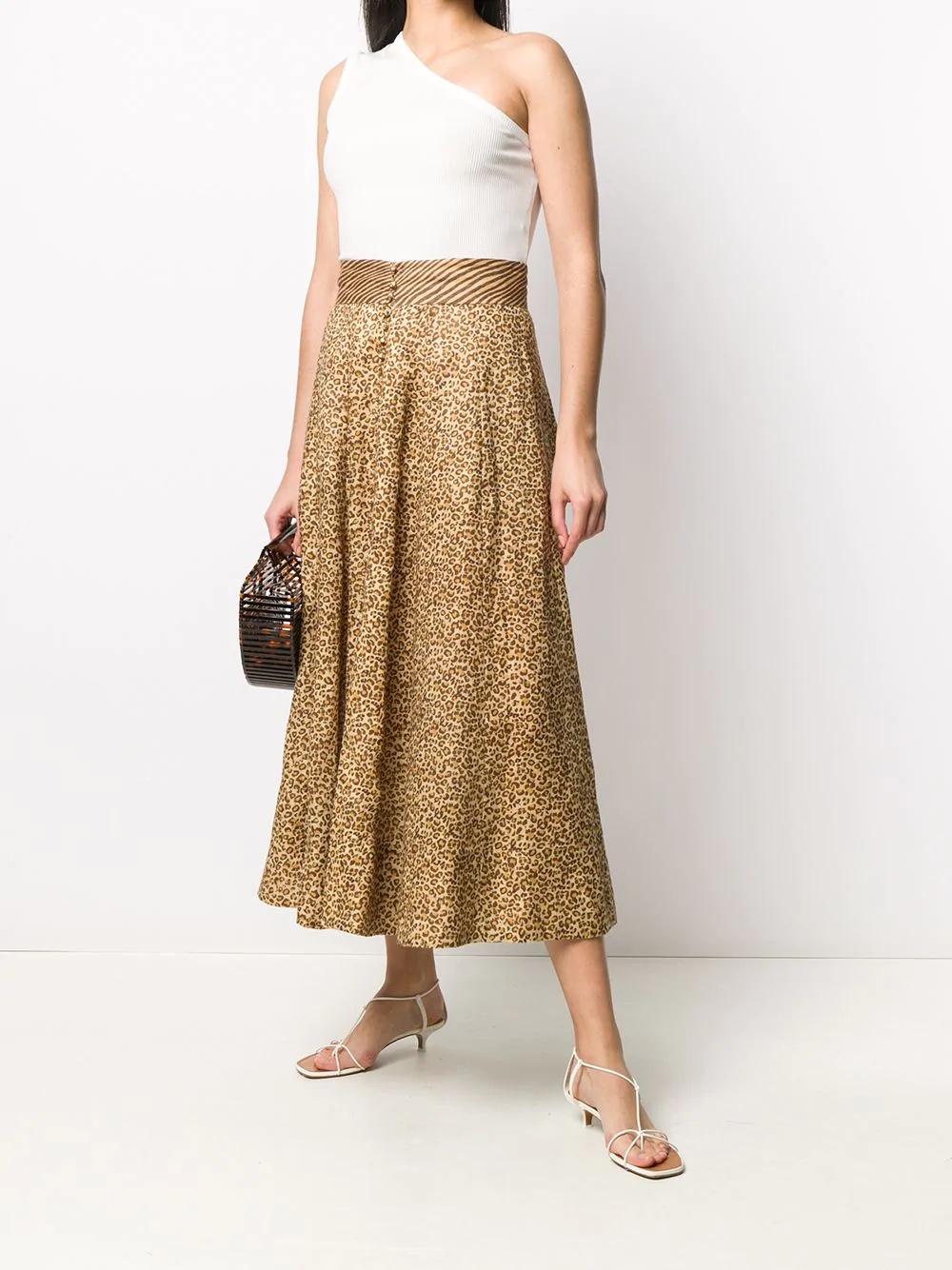 animal-print pleated skirt - 2