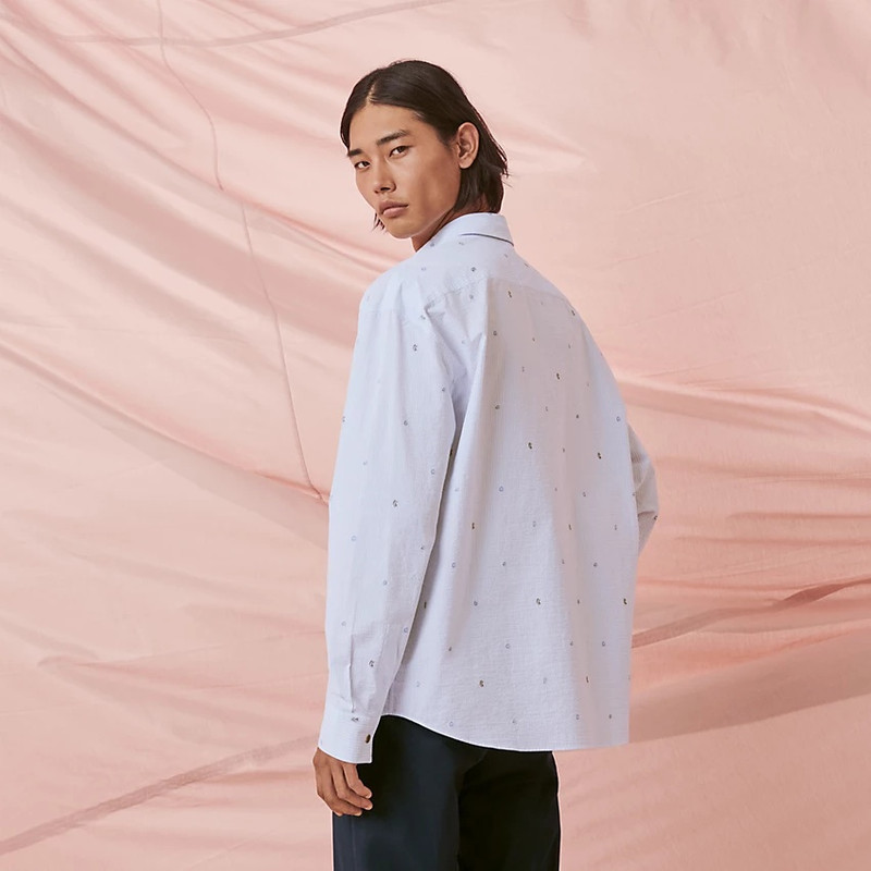 Hermès "Seersucker Lucky Charms" boxy fit shirt outlook