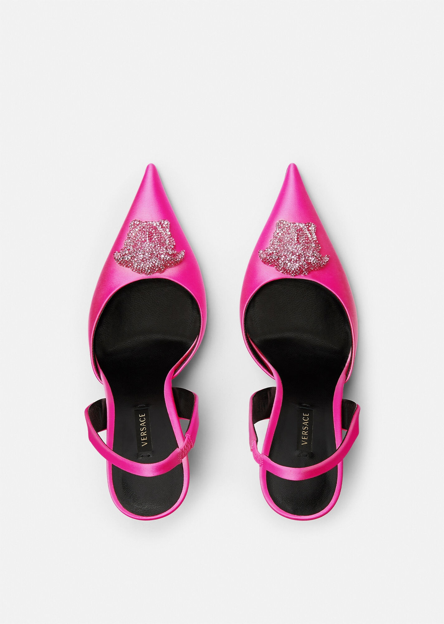 Crystal La Medusa Satin Sling-Back Pumps - 3