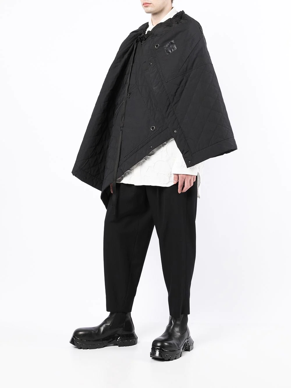logo patch quilted cape - 6