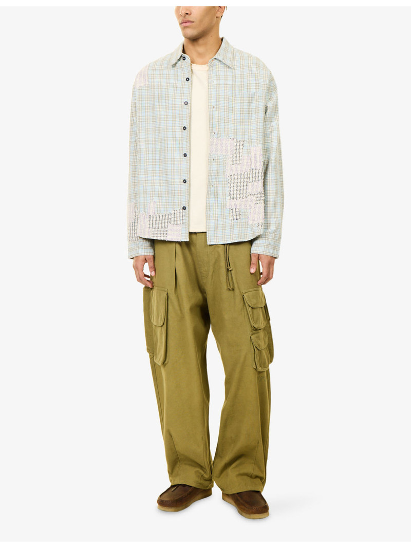 Story mfg. Scrap Patchwork Checked Cotton Shirt outlook