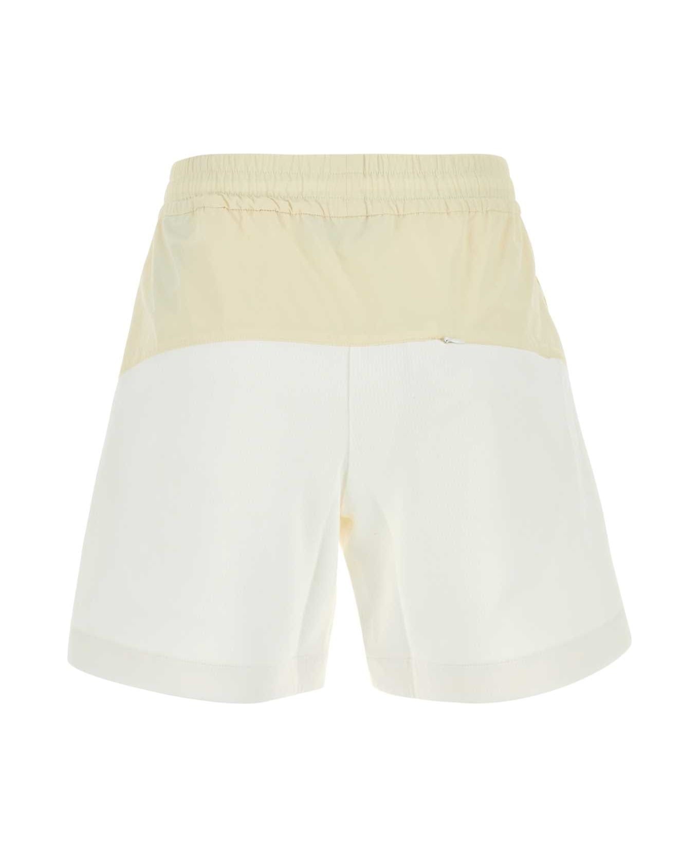 Two-tone Stretch Cotton Blend And Nylon Shorts - 2