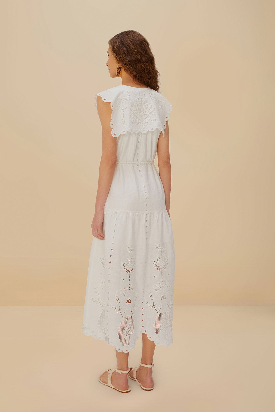 Off-White Sleeveless Euroflax™ Premium Linen Maxi Dress - 4