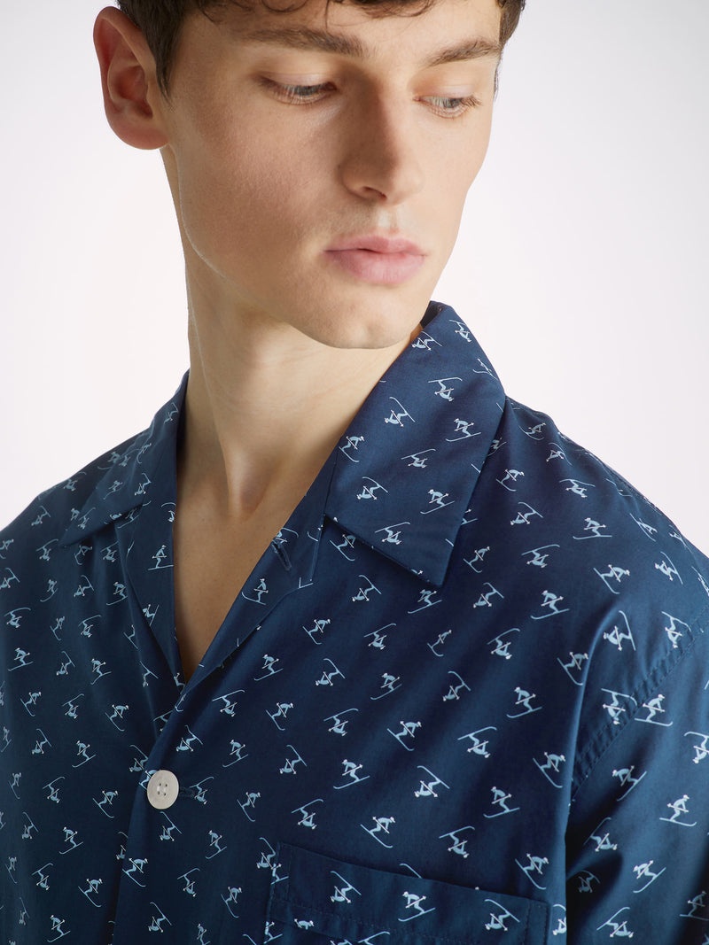 Men's Classic Fit Pyjamas Nelson 95 Cotton Batiste Blue - 5