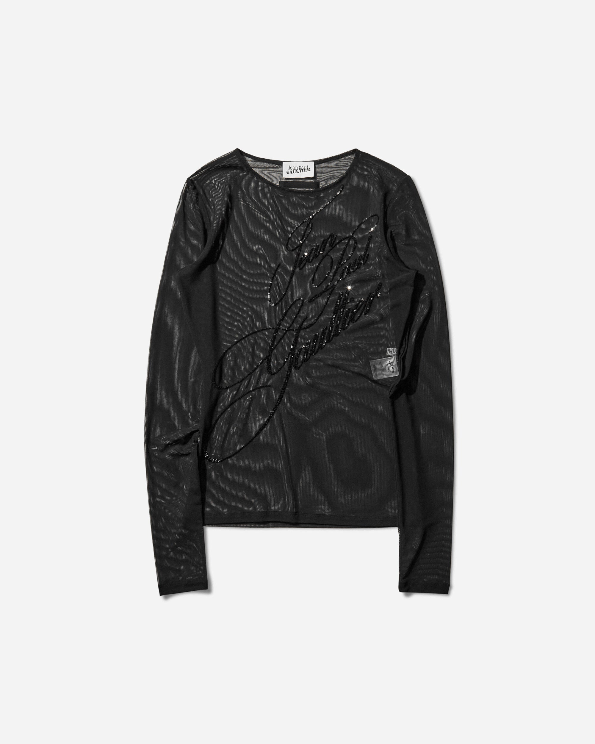 Women's Sequin Longsleeve Top Black - 1