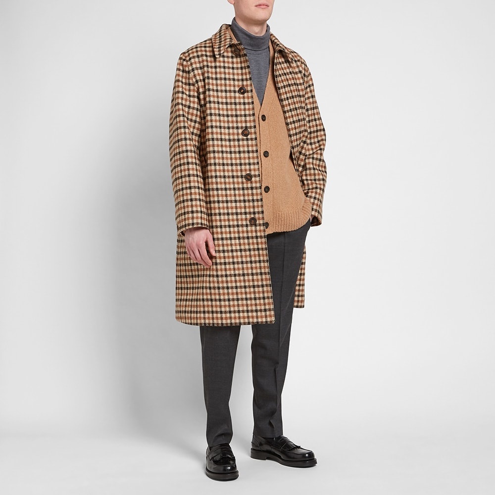 AMI Wool Check Overcoat - 6