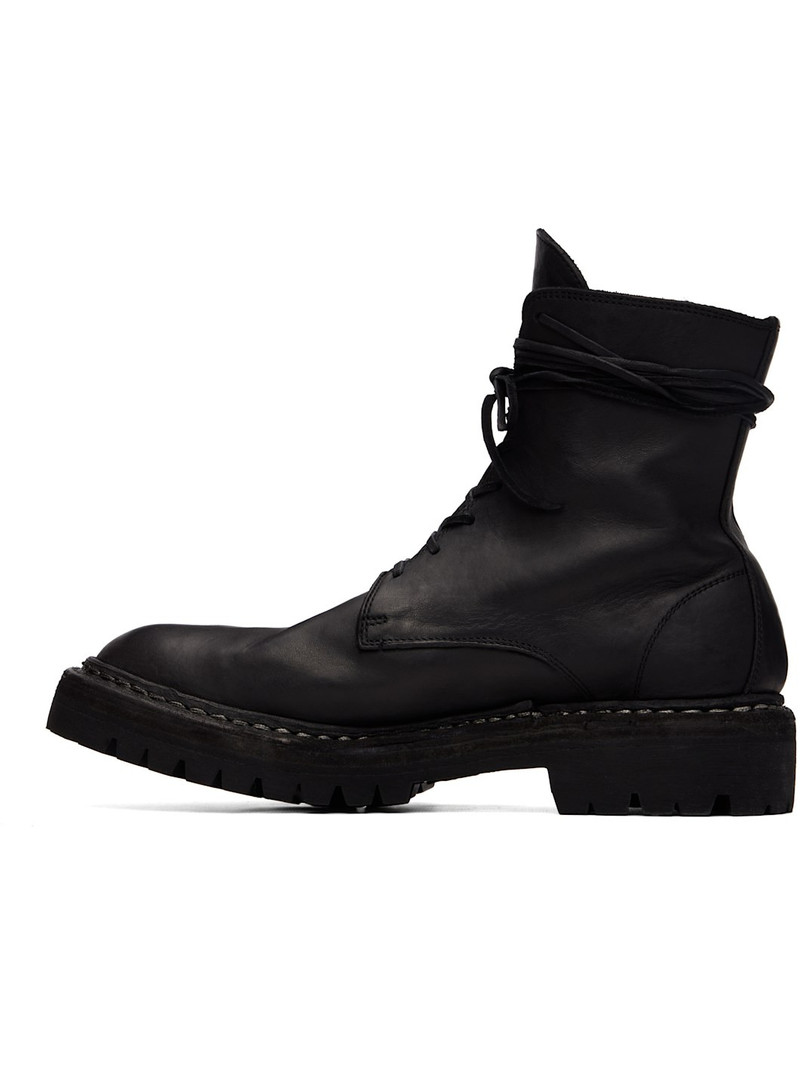 Guidi Black 795 Leather Laced Up Top-Ankle Boots outlook