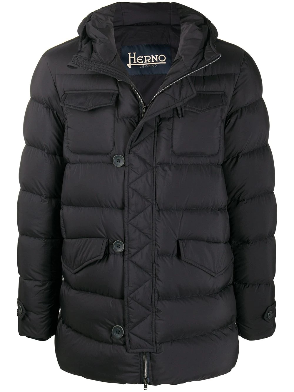 puffer jacket with button detail - 1