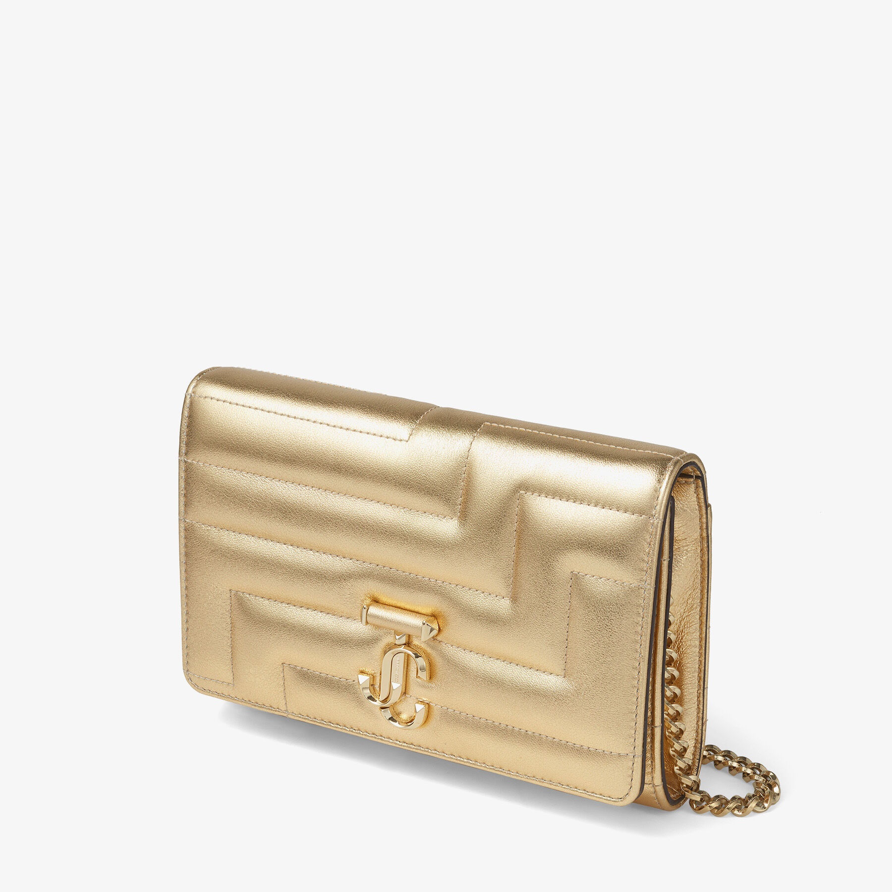 Varenne Avenue Clutch
Gold Avenue Metallic Nappa Leather Clutch Bag with Light Gold JC Emblem - 4