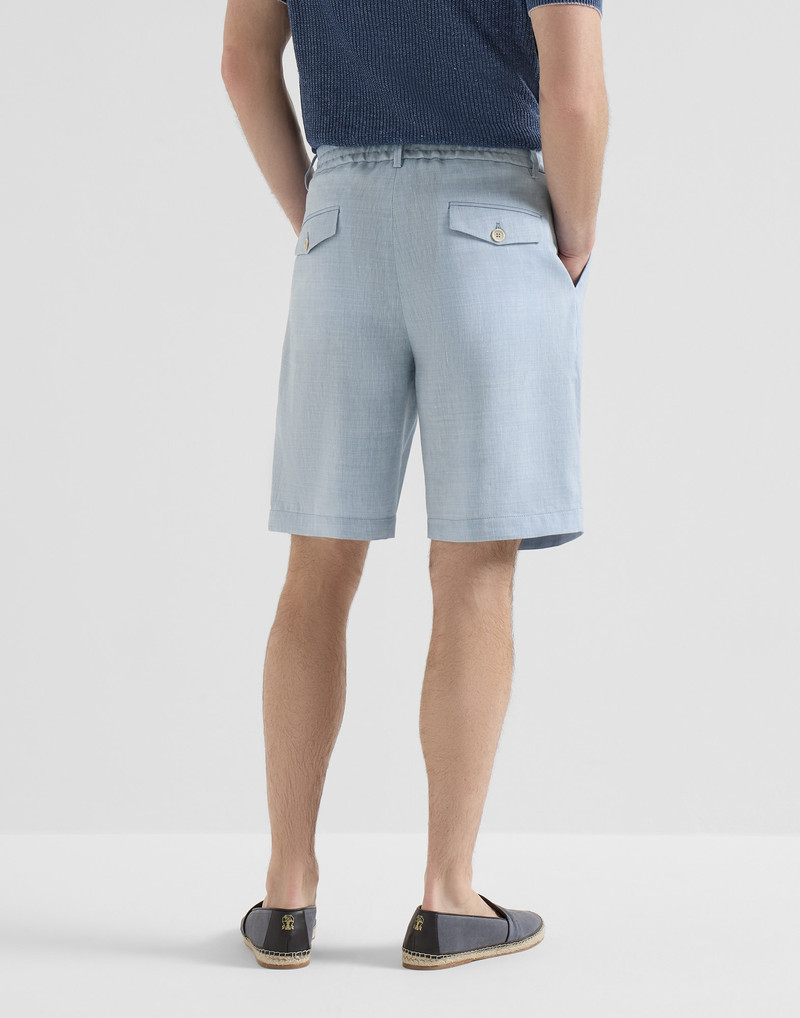 Linen and virgin wool chevron Bermuda shorts 3