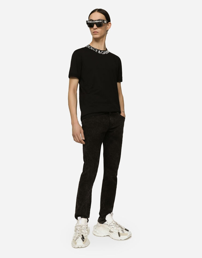 Marble-effect skinny stretch jeans 5
