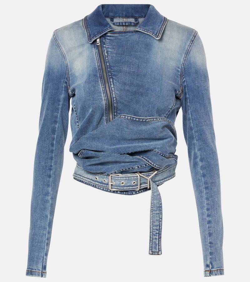 wrap denim jacket - 1
