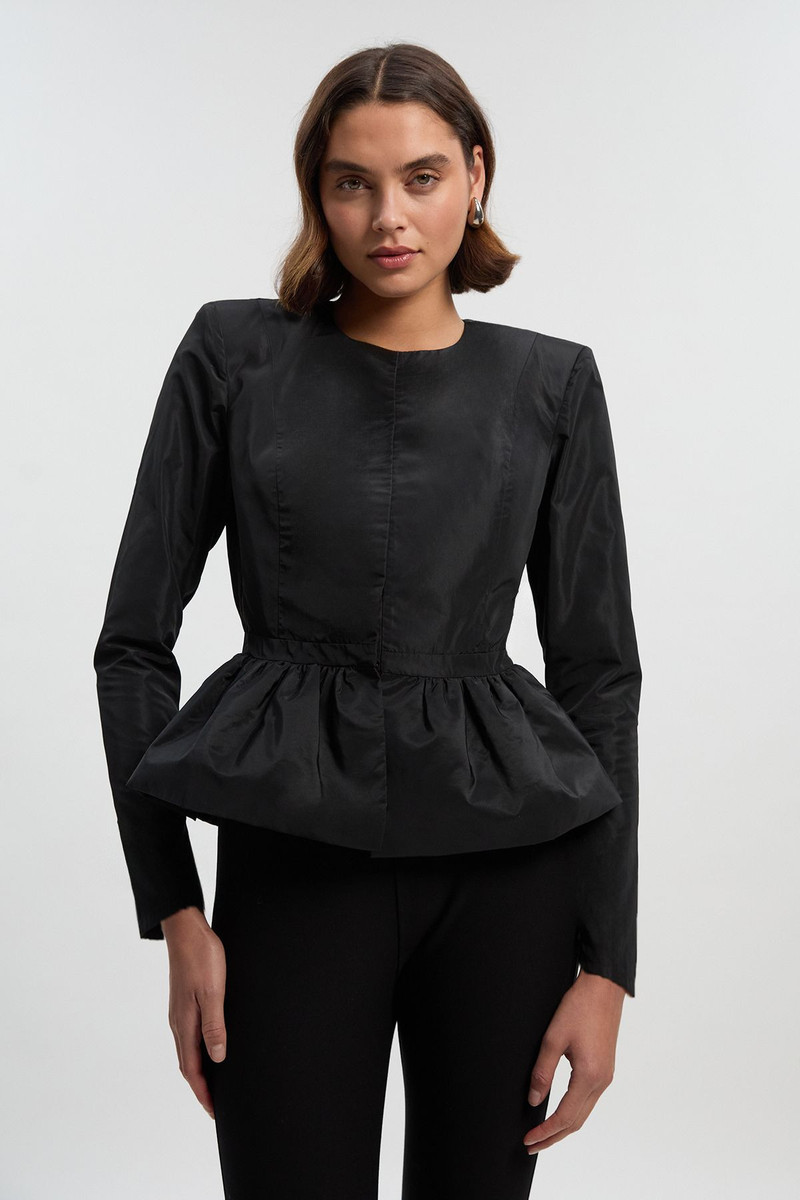 Drama Taffeta Rosette Woven Jacket 1