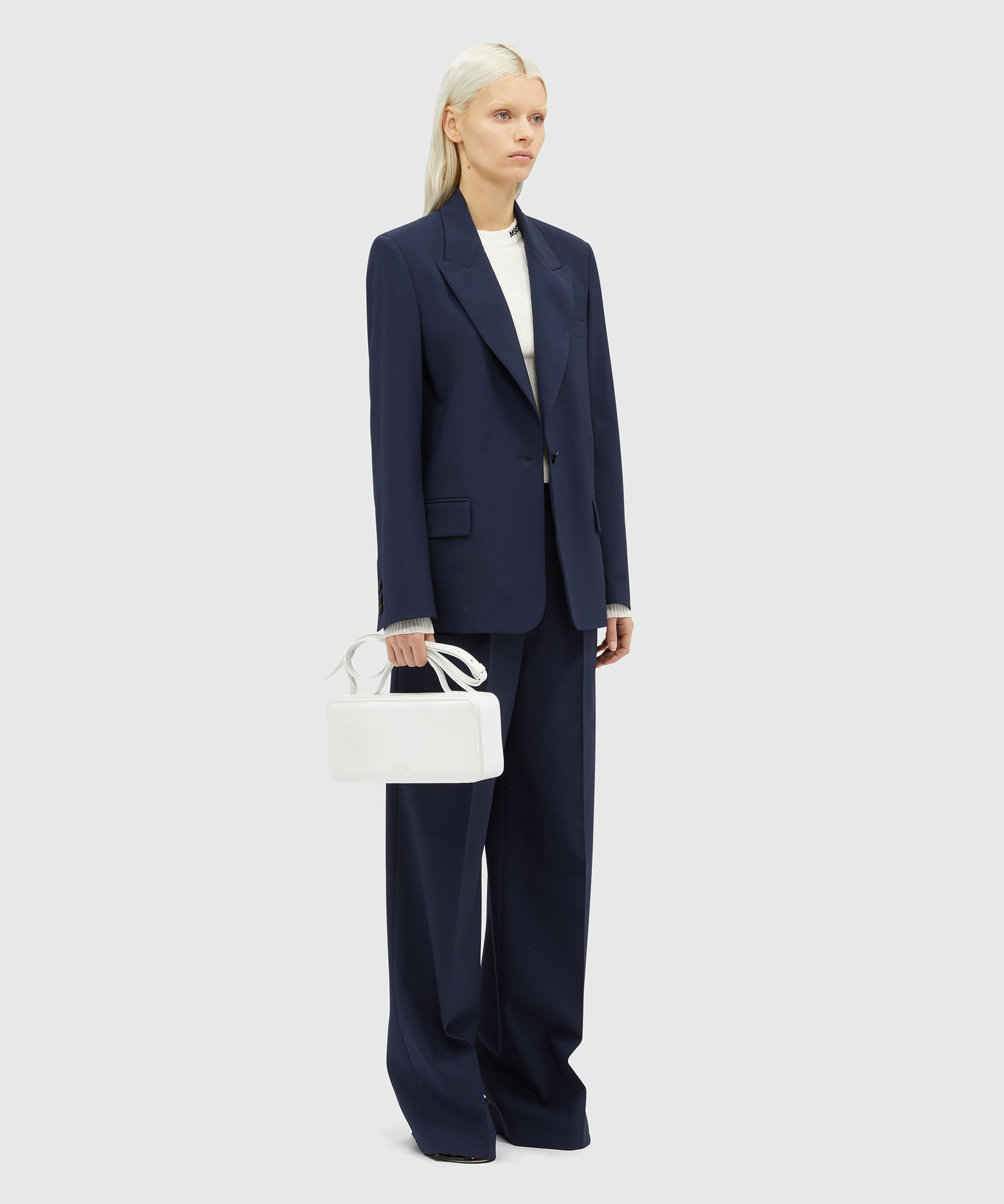 Wool palazzo pants with pleats - 4