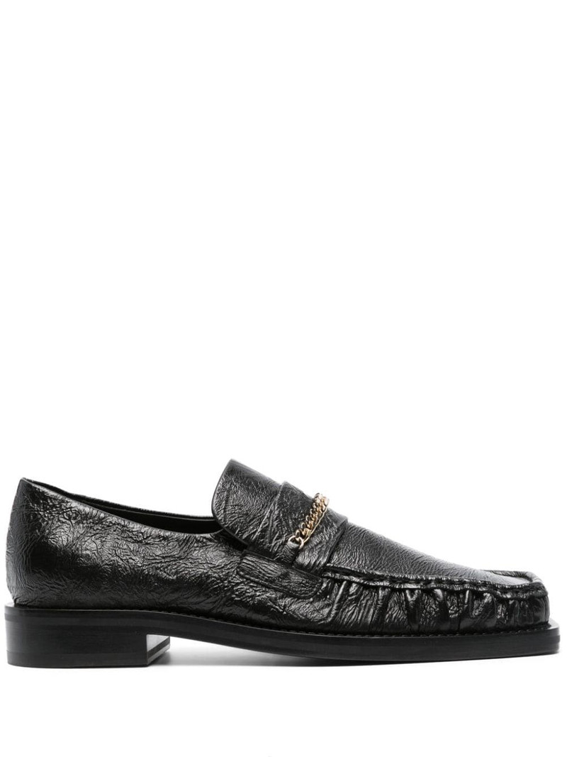 chain-detail leather loafers 1
