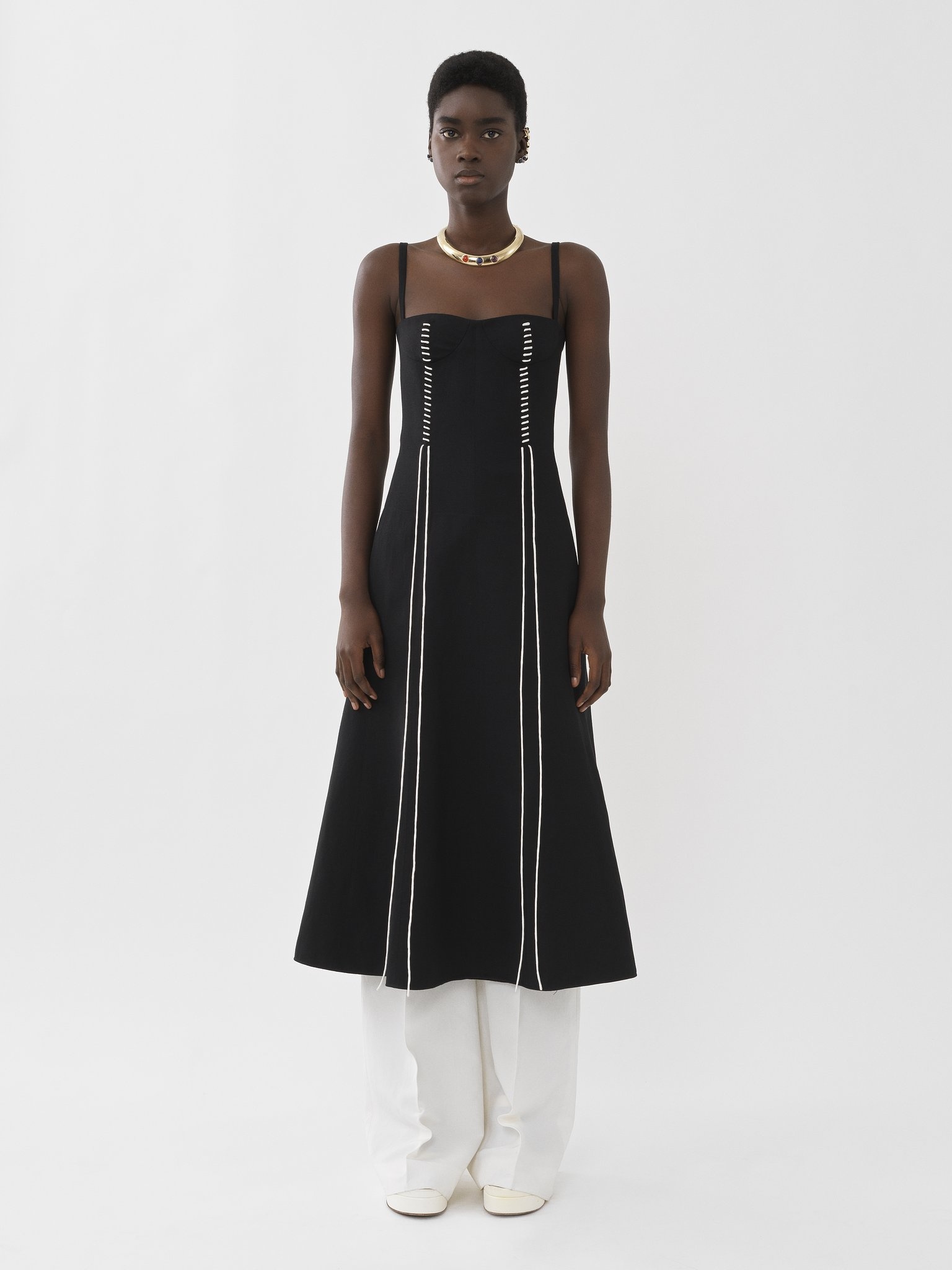 PINAFORE MIDI DRESS - 2