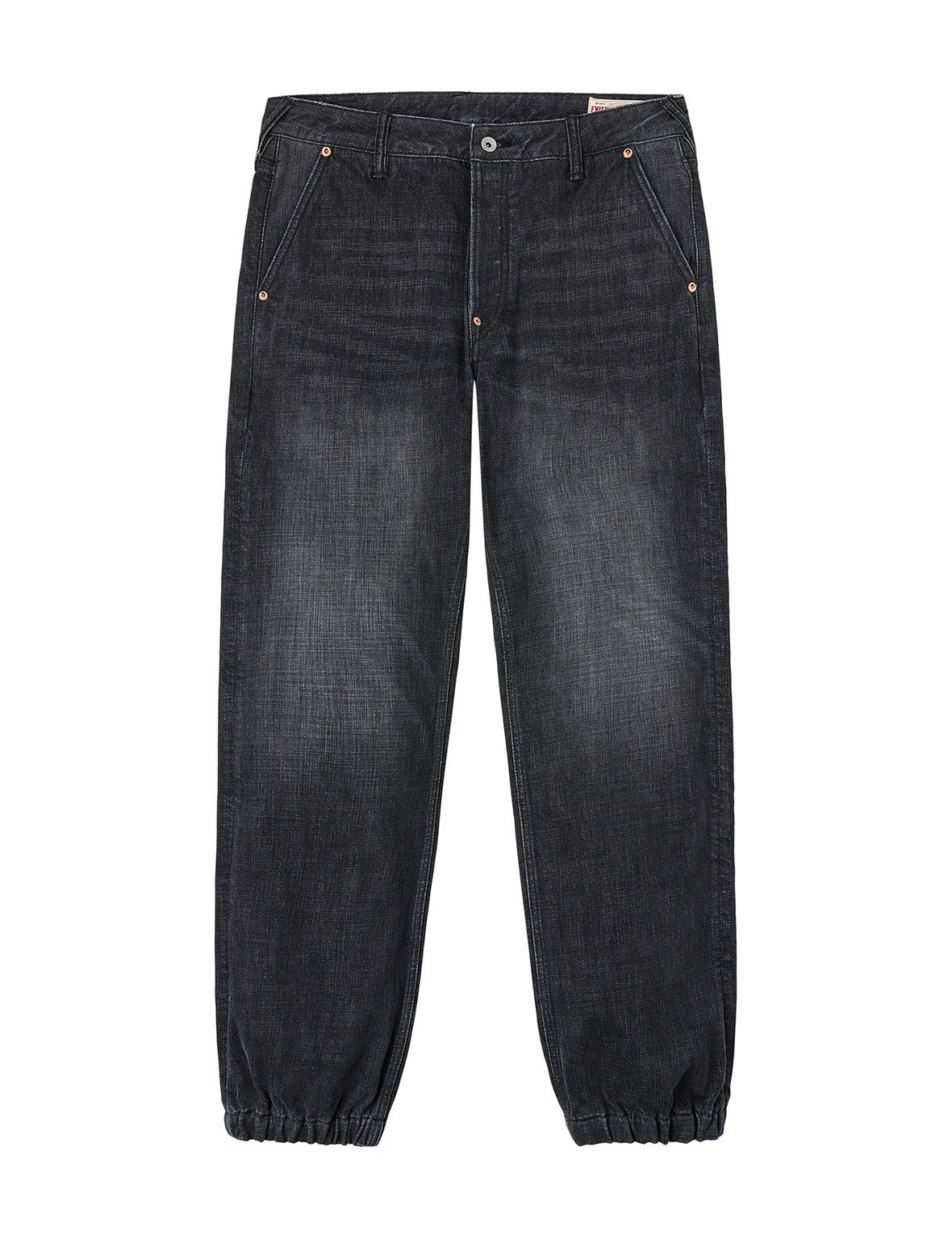 Emboss Seagull and Logo Regular Fit Denim Jogger - 2