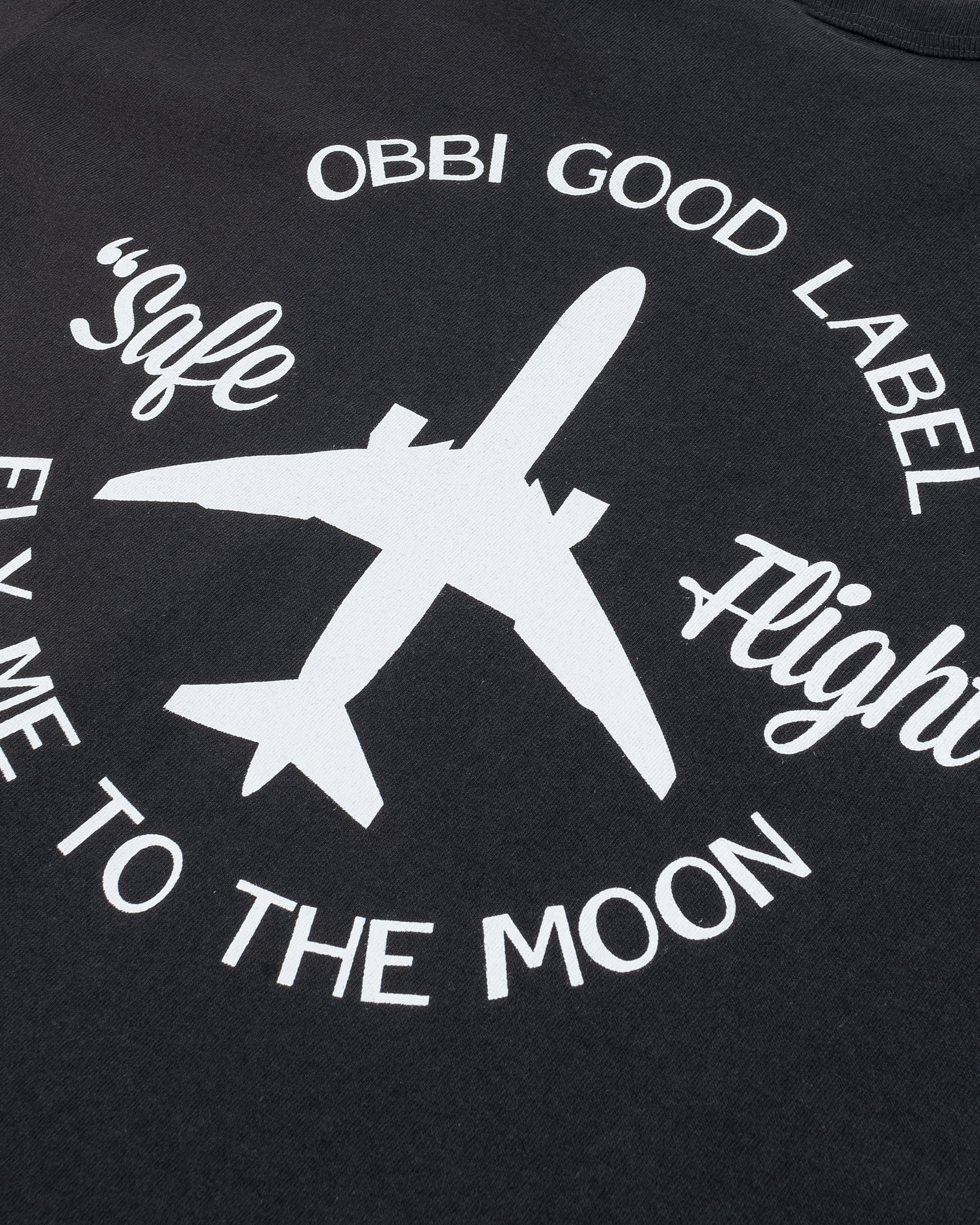 OGL-TEE-LOT20-FMT-CHA OGL 6.2oz Ringspun T-shirt - Silkscreen Printed 'Fly Me To The Moon' - Charcoa - 5