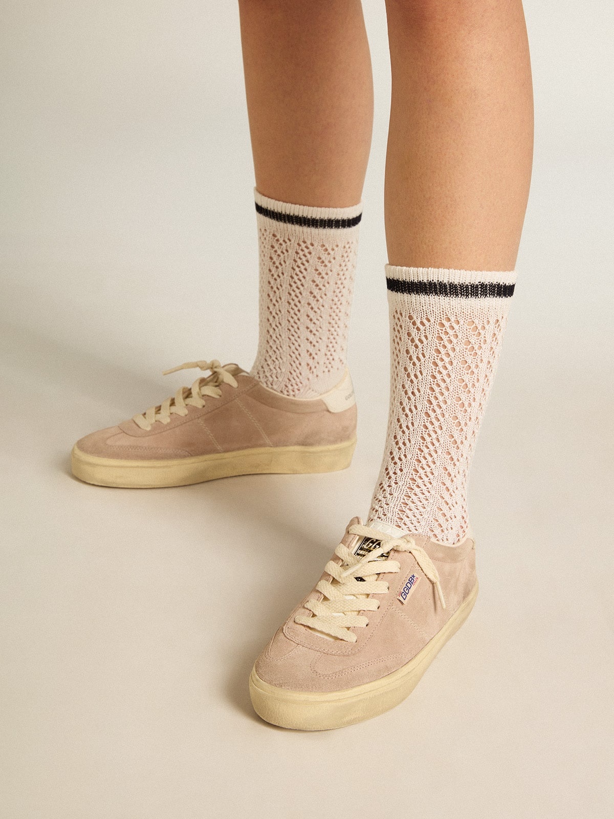 Women's Soul Star in pink suede with white heel tab - 3