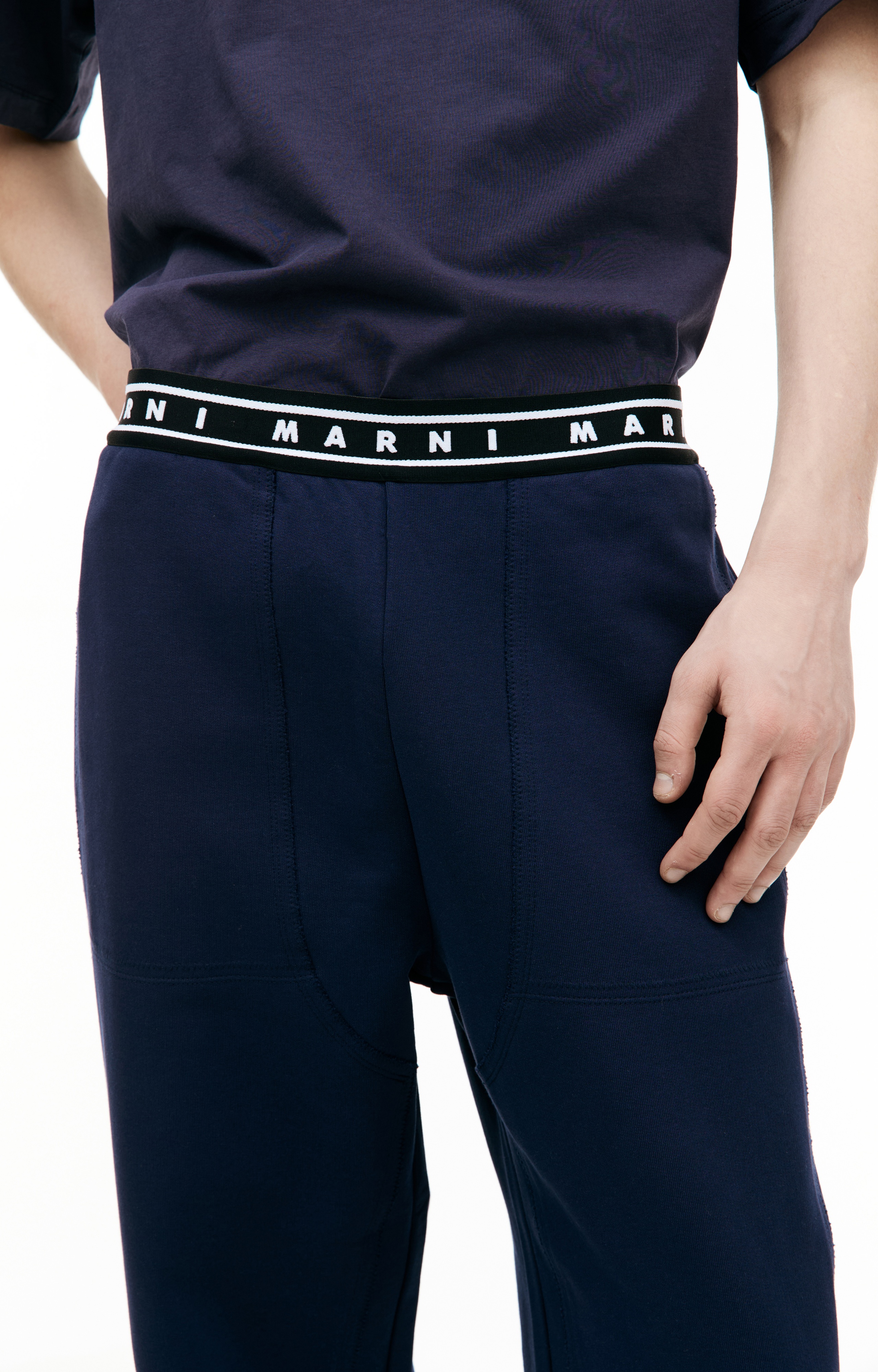 NAVY COTTON TROUSERS - 4