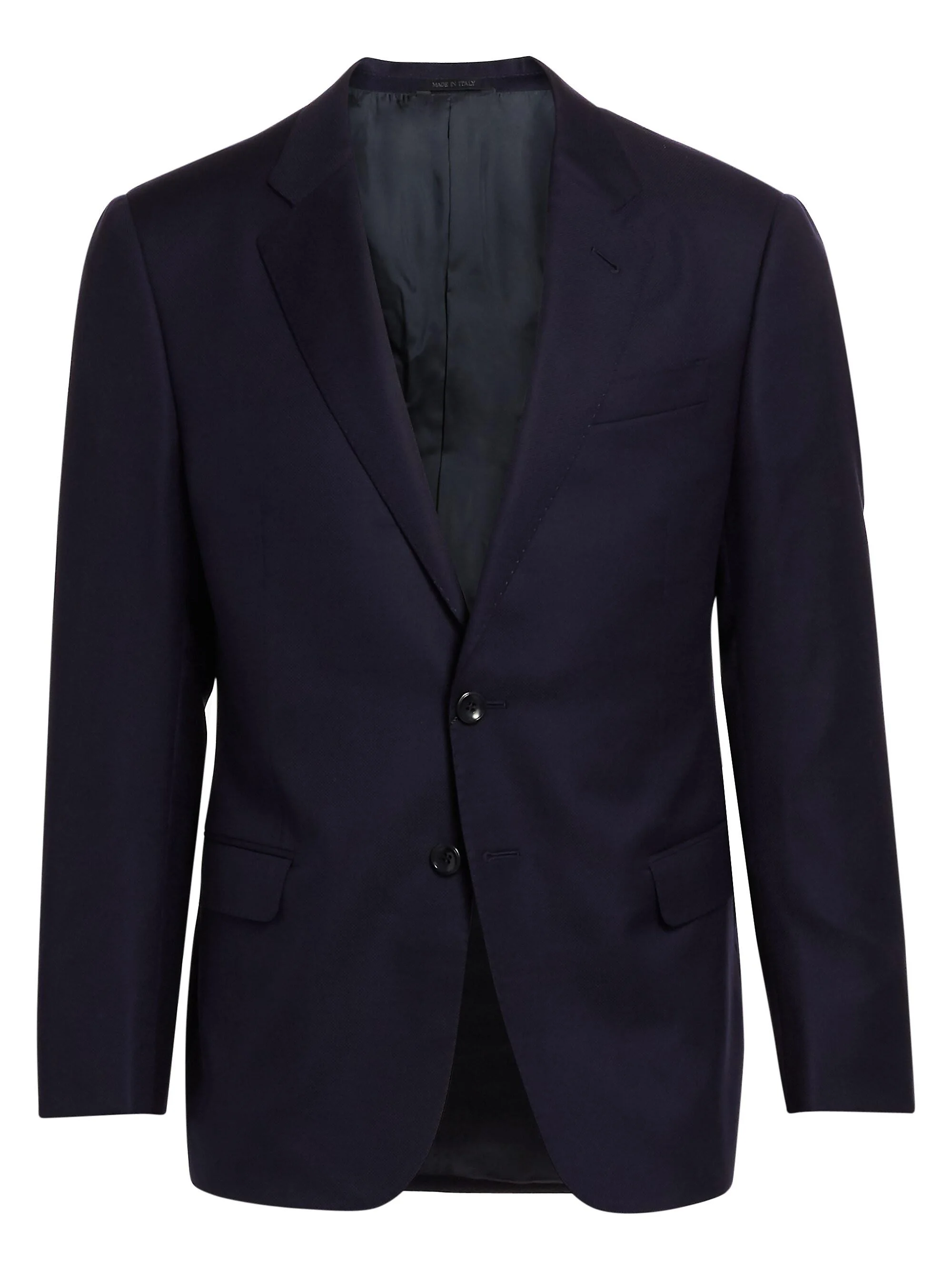 Men's Solid Single-Breasted Blazer - Navy - 1