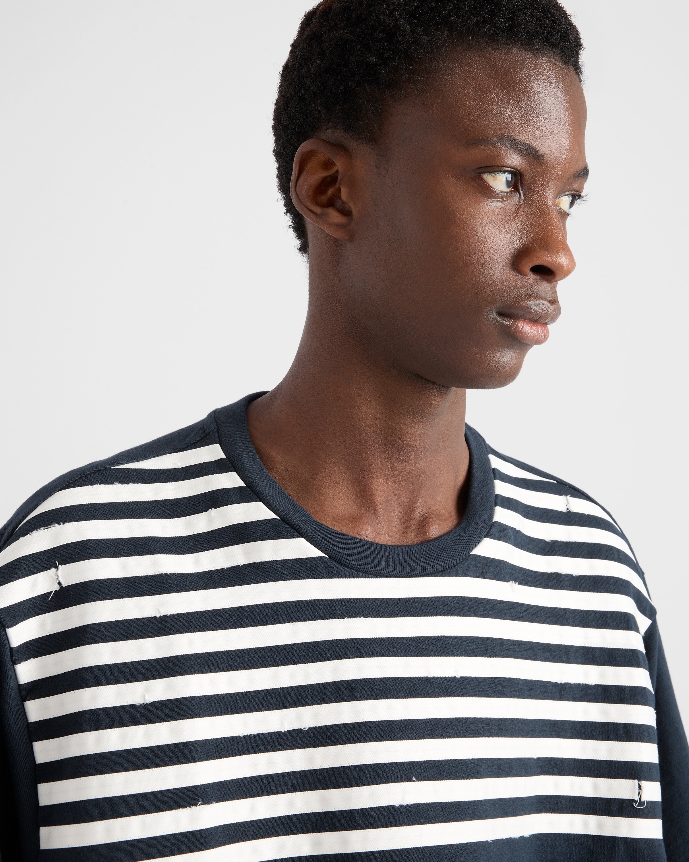Oversized striped cotton T-shirt - 6