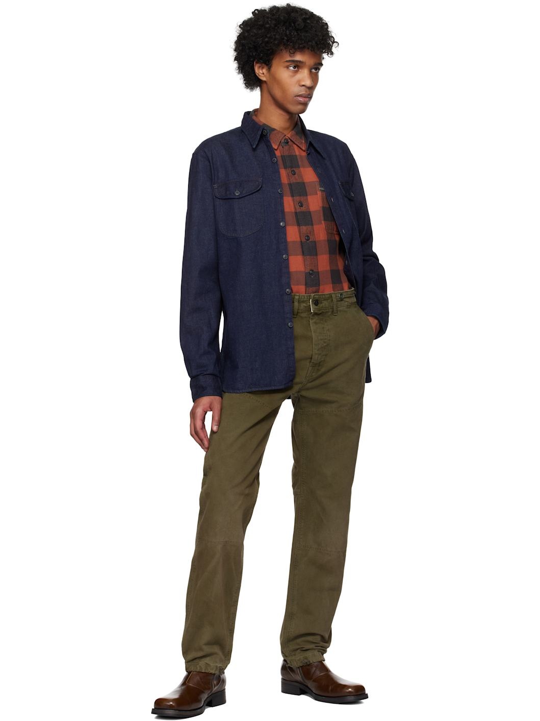 Green Engineer Fit Canvas Trousers - 4