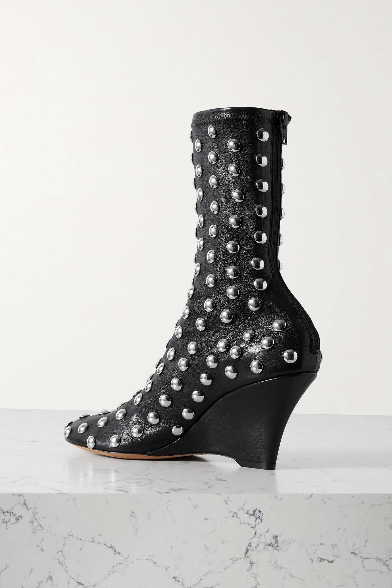 Apollo studded leather wedge ankle boots - 3