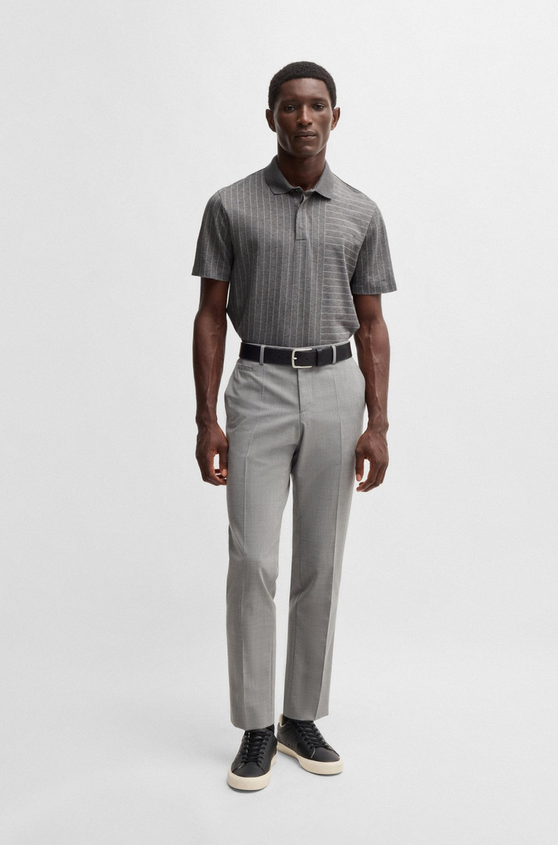 BOSS MERCERIZED-COTTON POLO SHIRT WITH MIXED STRIPES outlook