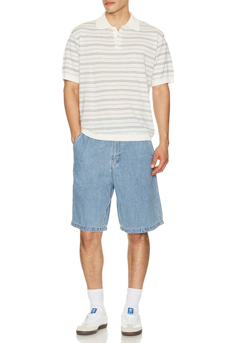 Dunst Unisex Linen Striped Polo Knit outlook