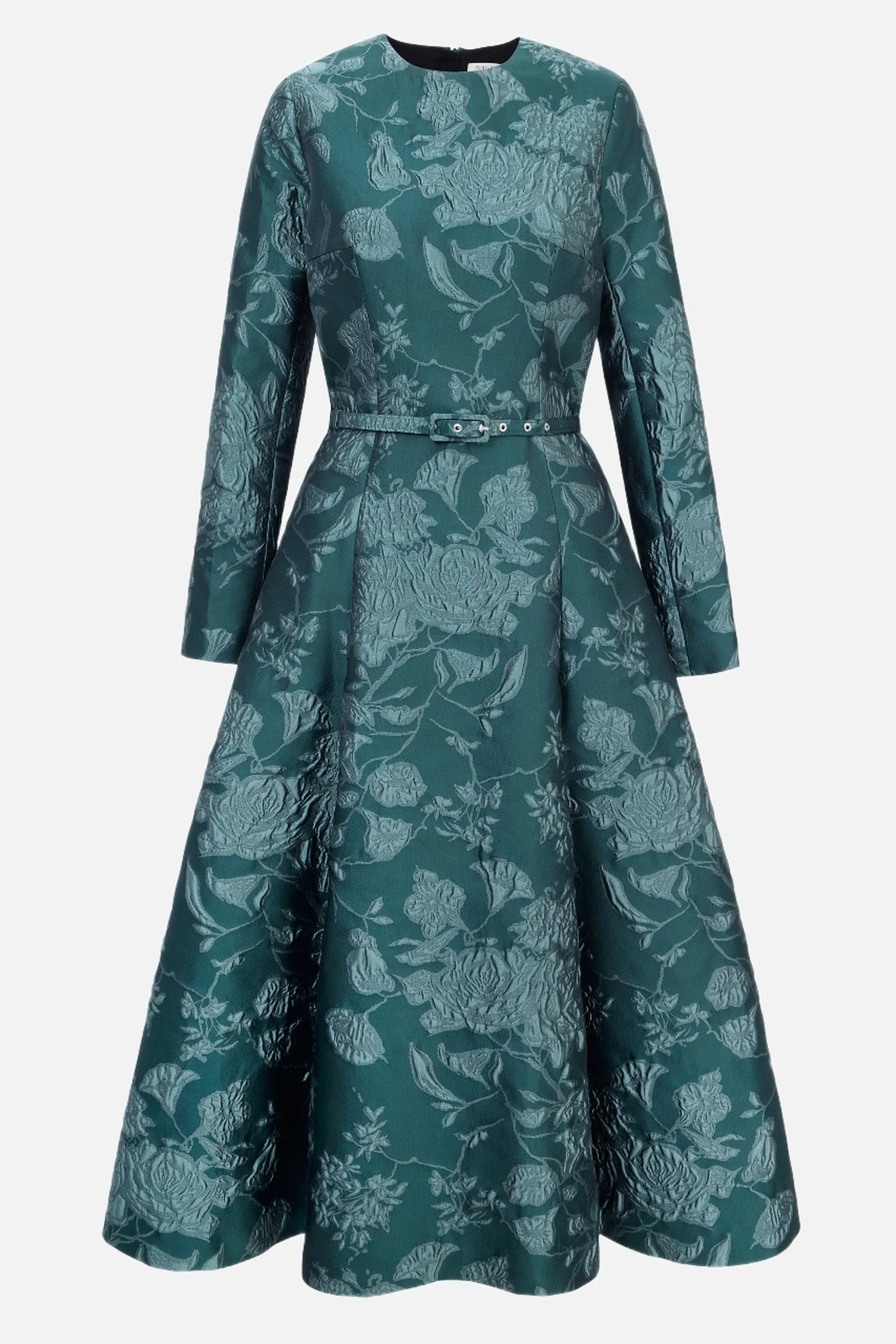 Capucine Dress In Dark Green Graphic Floral - 1
