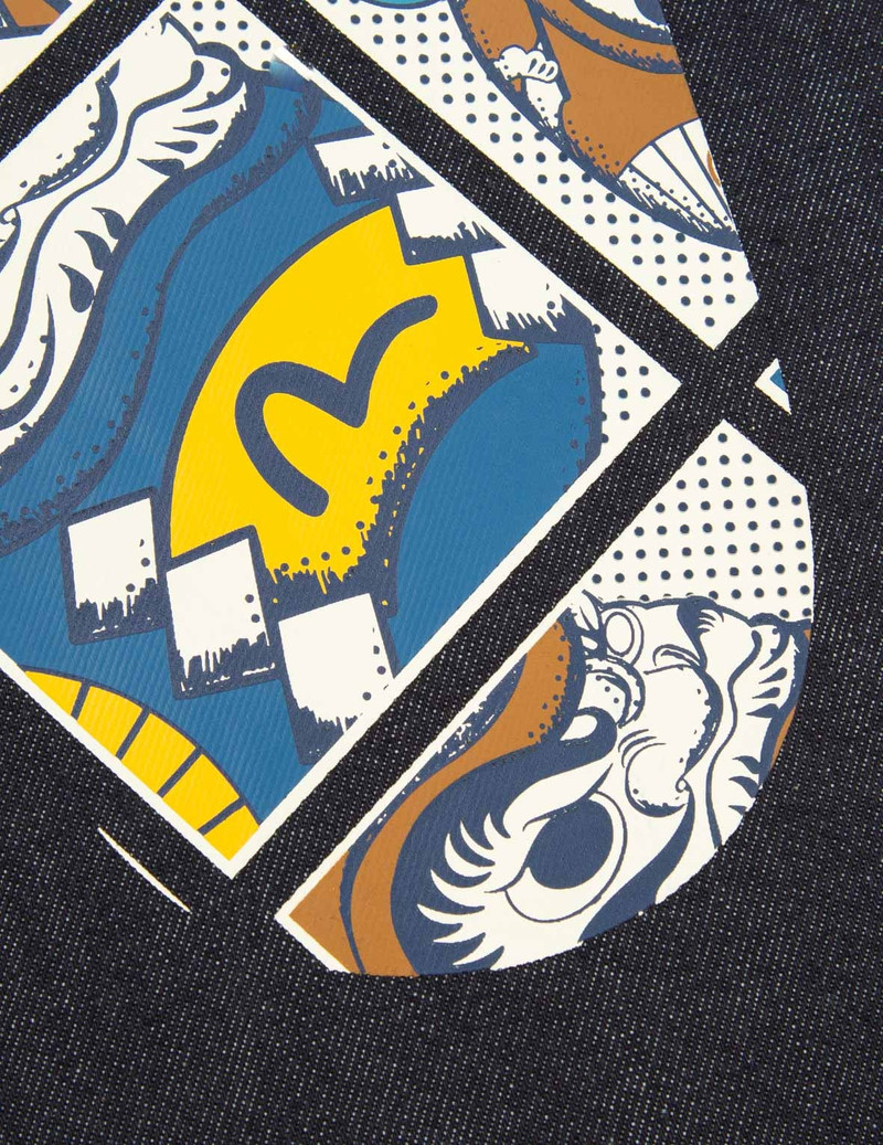 Daruma Comic Pattern Daicock Print Carrot-Fit Jeans #2017 9