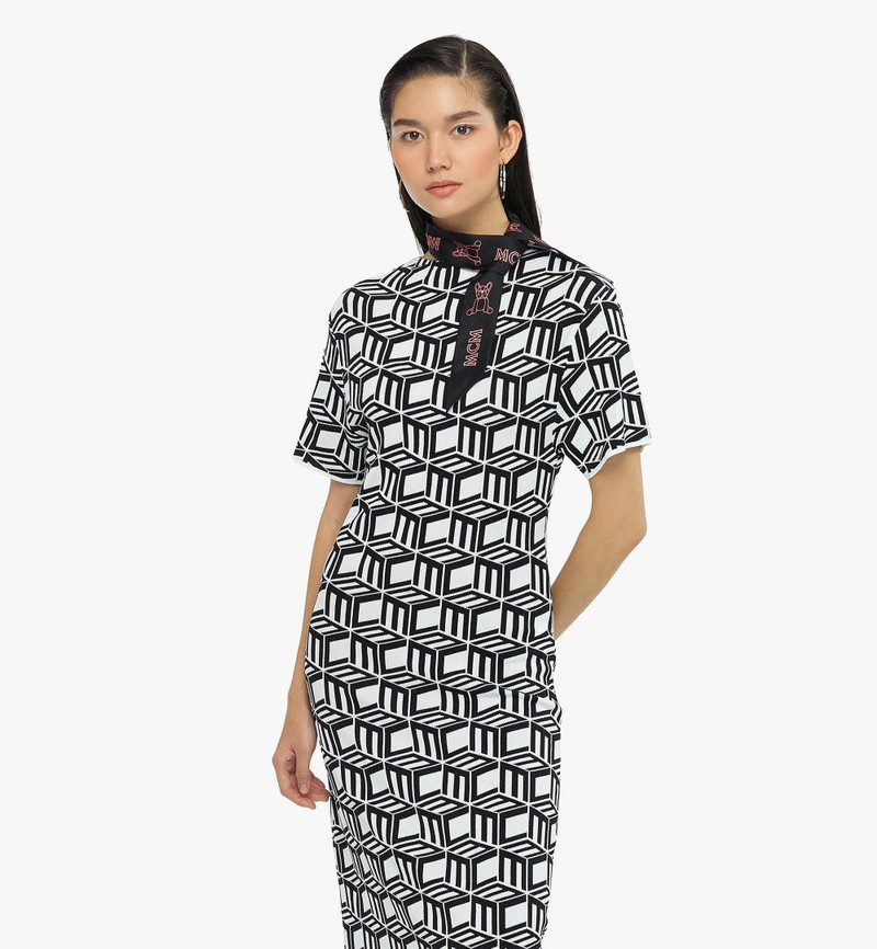 M Pup Monogram Print Petite Silk Scarf 4