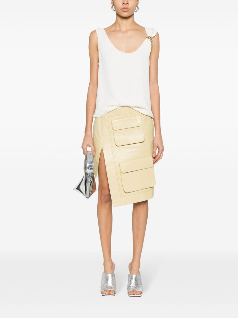 Blumarine ring-detail crepe tank top outlook