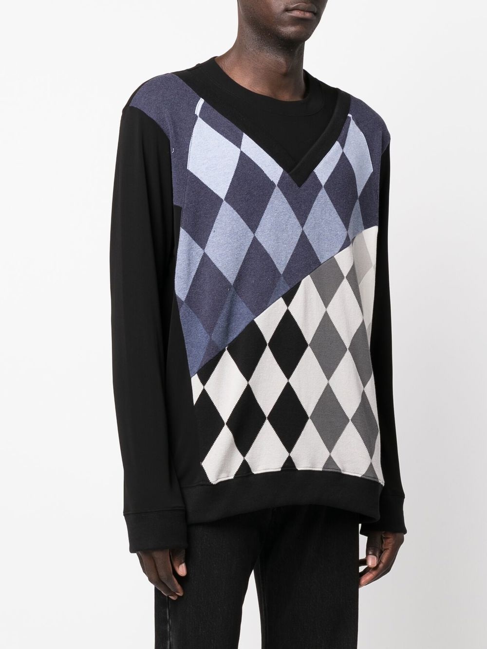 argyle check-pattern knitted jumper - 3