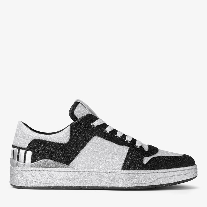 Florent M Black Glitter Fabric Trainers 1