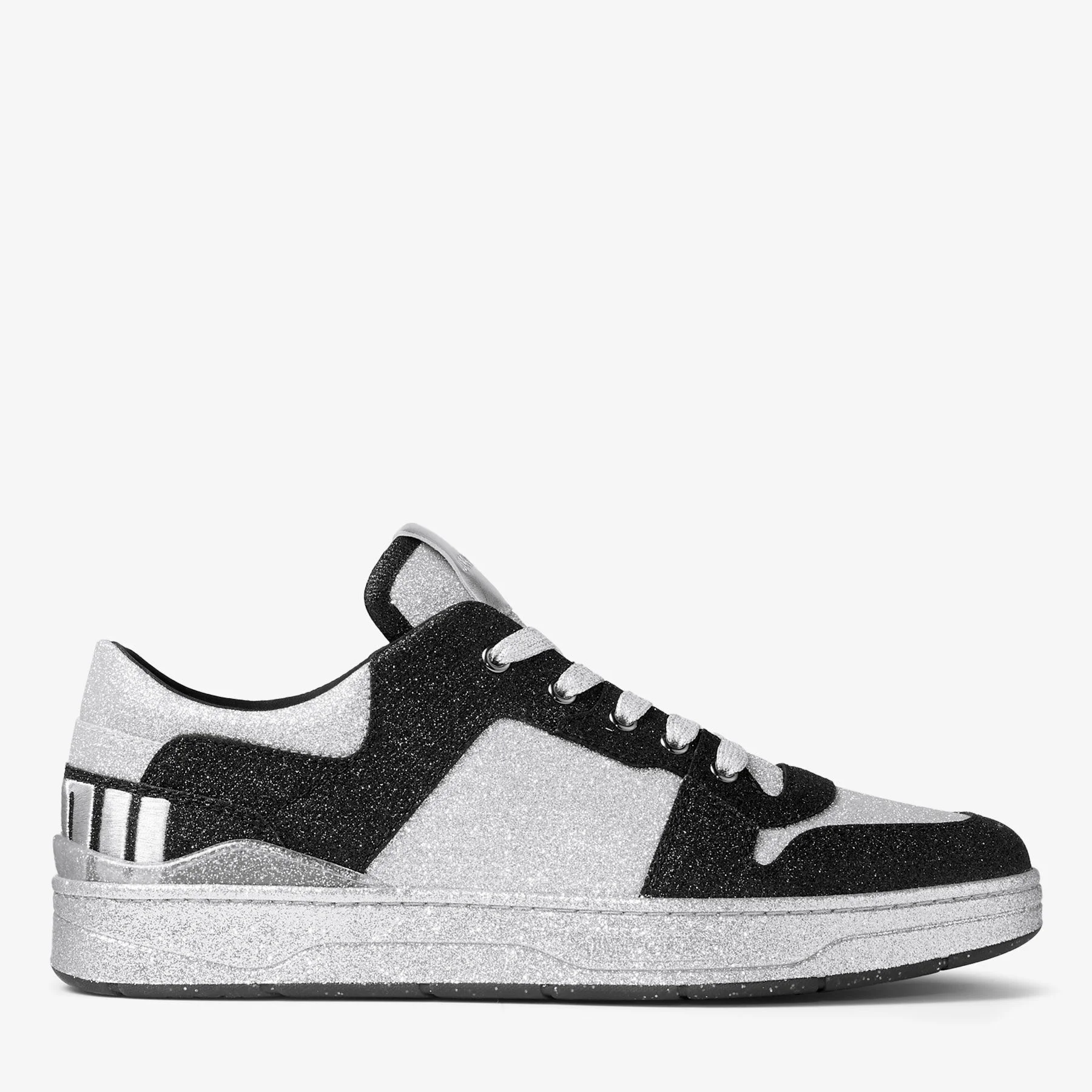 Florent M Black Glitter Fabric Trainers - 1