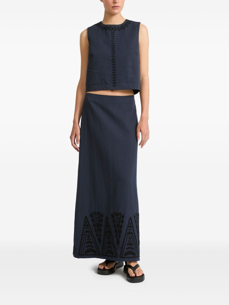 Yves Salomon embroidered maxi skirt outlook