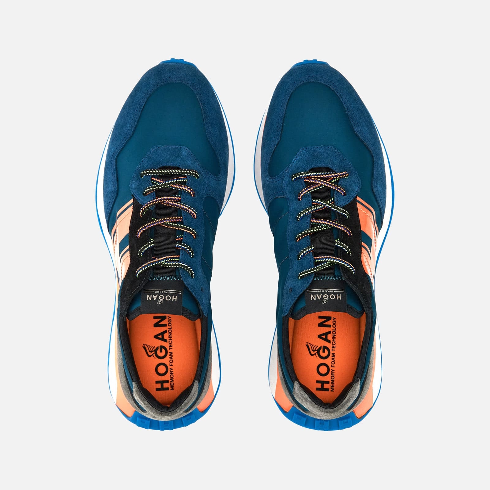 Sneakers Hogan H601 Light Blue Grey Orange - 4