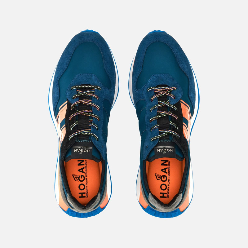 Sneakers Hogan H601 Light Blue Grey Orange 4