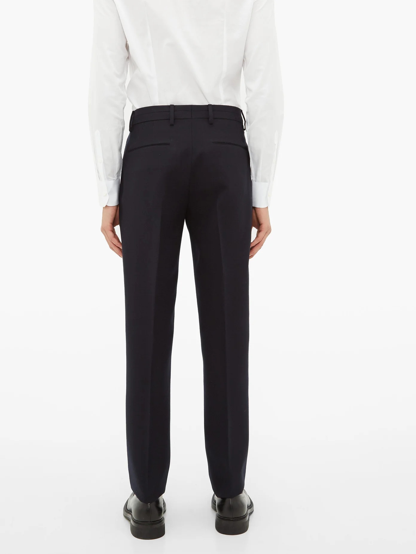 Tapered-leg wool trousers - 6