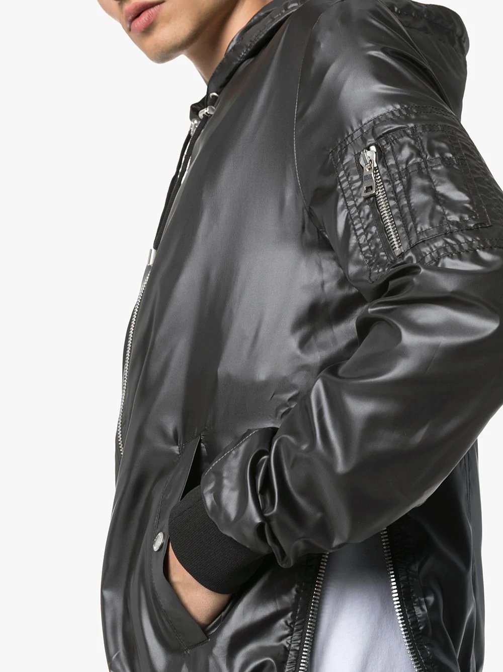 faux leather hooded jacket - 5