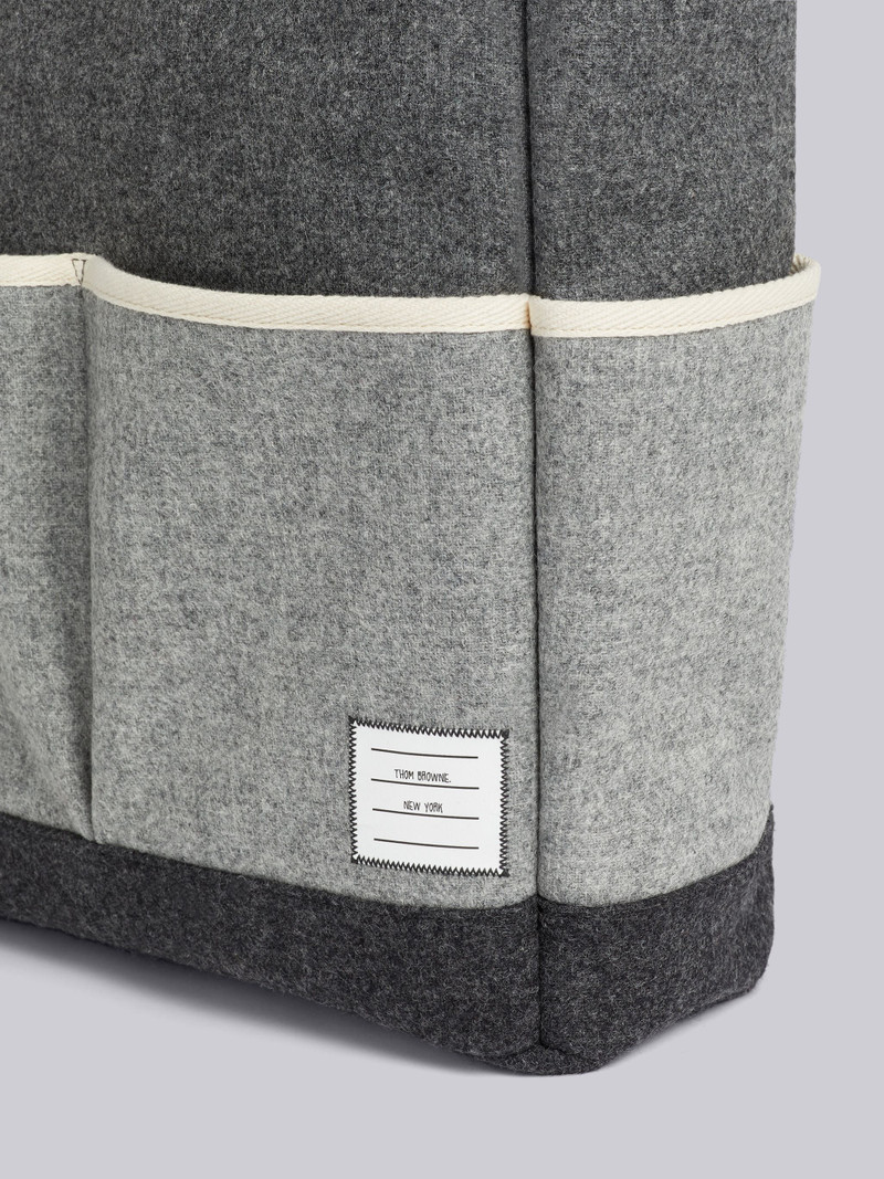 Thom Browne Medium Grey Fun-Mix Shetland Garden Tote outlook