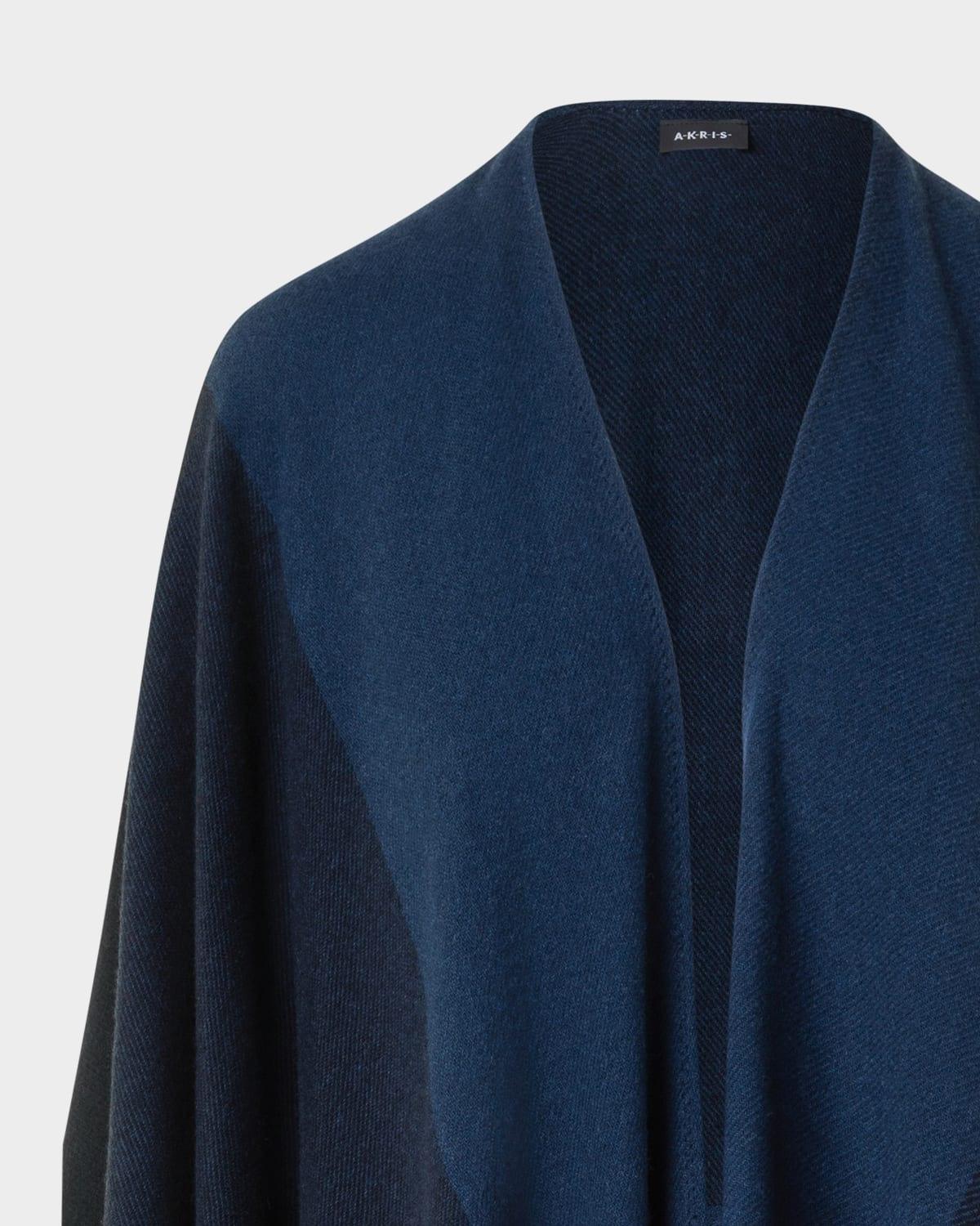 Check Wool-Cashmere Fringed Cape Scarf - 3
