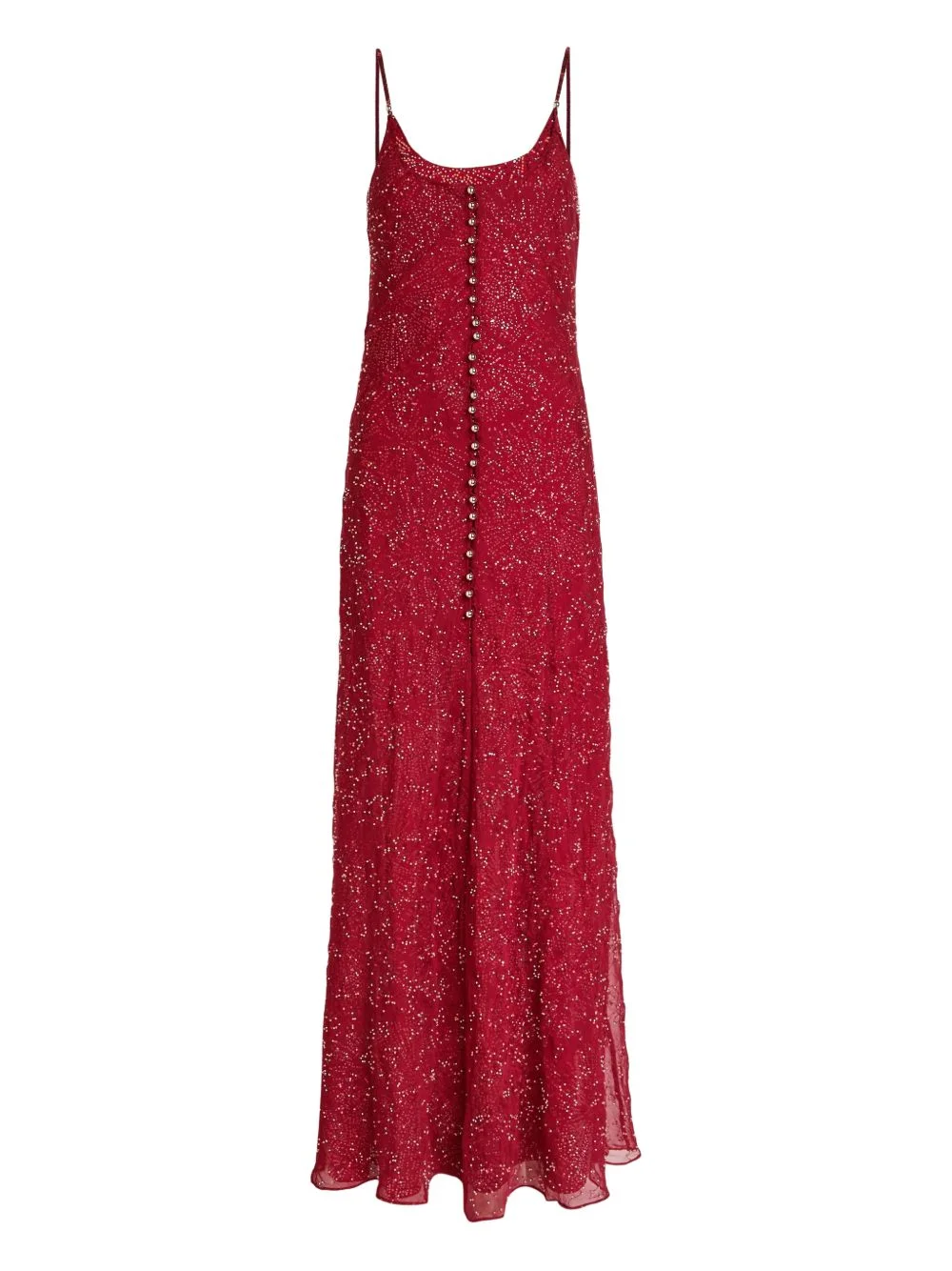 button-embellished slip gown - 1