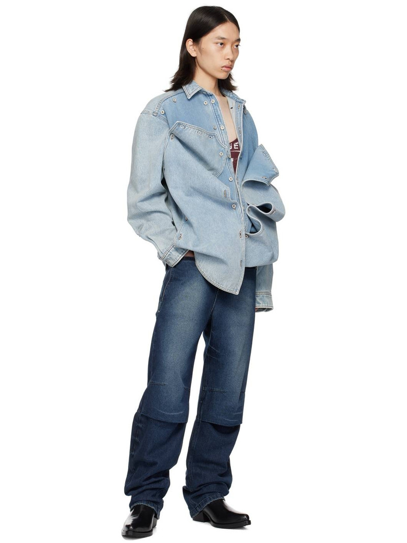 lesugiatelier Navy Knee Tuck Jeans outlook
